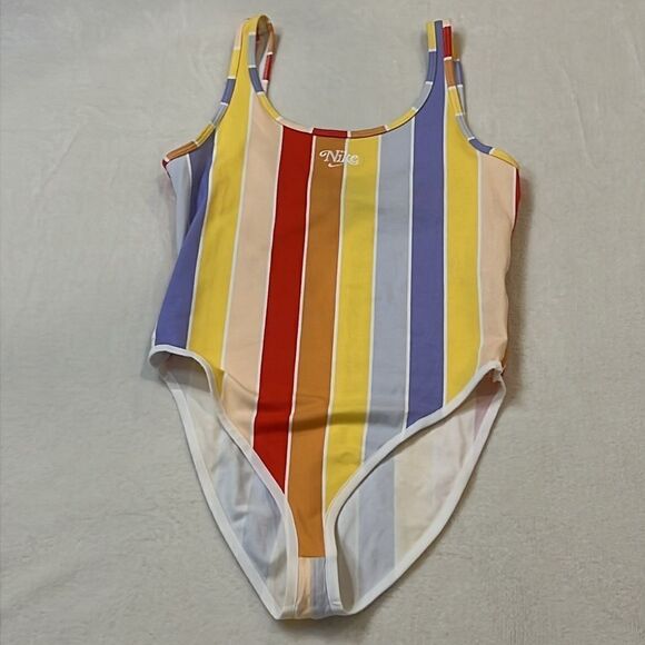 NWOT NIKE Colorful Stripes Tank Bodysuit - Size Small - Picture 1 of 12